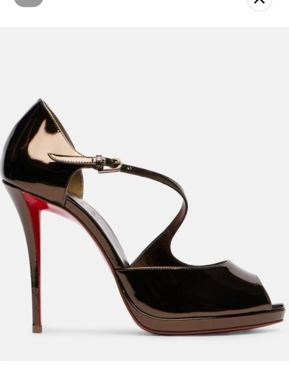 $1495 Christian Louboutin Miss Zigourata 120 Alta Brown Leather Sandals 39 US 9